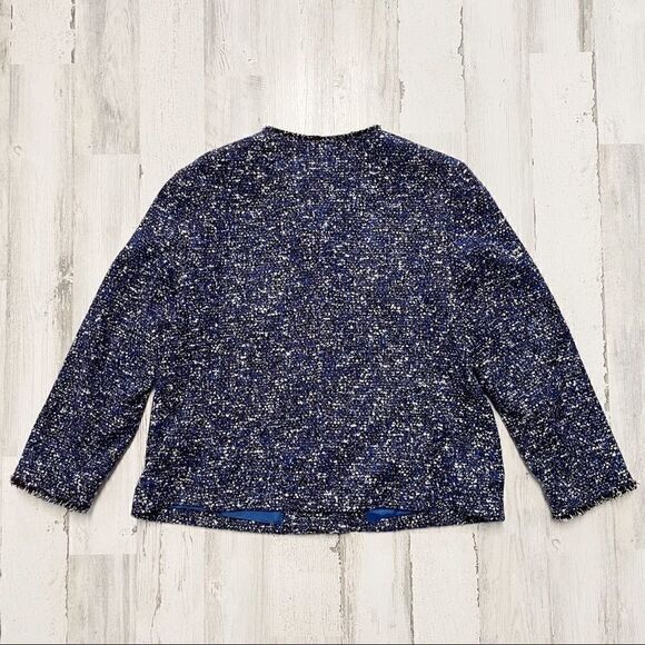 Hugo Boss Julira Tweed Suit Jacket In Pilot Fantasy - Picture 4 of 8